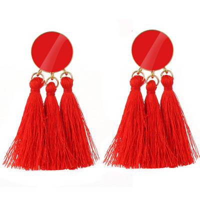 Cercei moderni de dama cu element ciucuri in mai multe culori