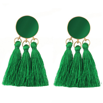 Cercei moderni de dama cu element ciucuri in mai multe culori