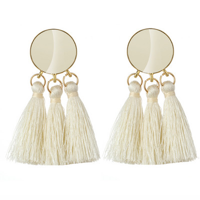 Cercei moderni de dama cu element ciucuri in mai multe culori