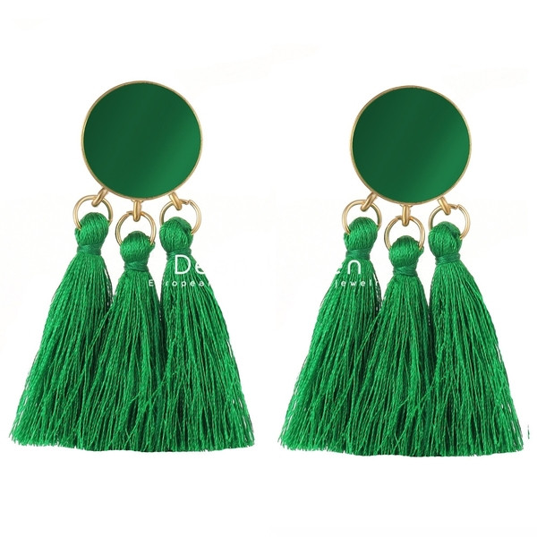 Cercei moderni de dama cu element ciucuri in mai multe culori