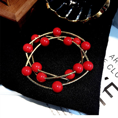 Brățară elegantă de damă în alb și roșu