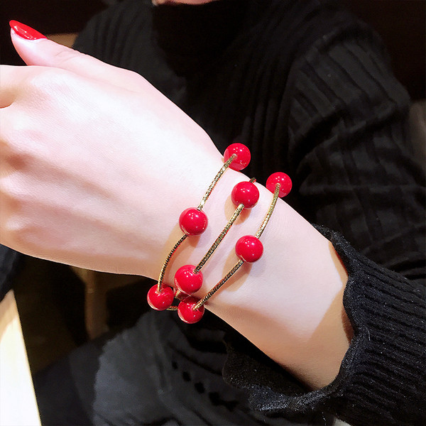 Brățară elegantă de damă în alb și roșu