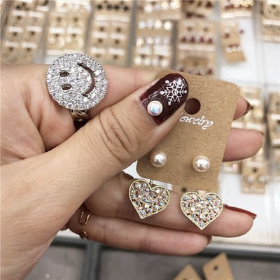 Gyöngyös női fülbevaló három színben