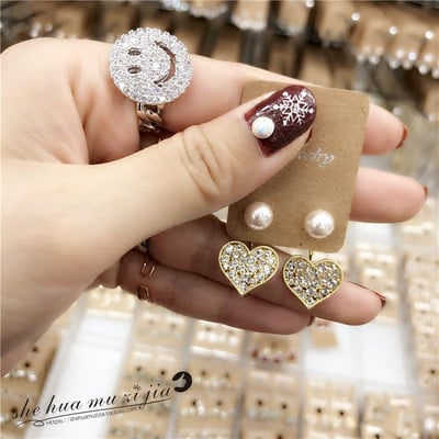 Gyöngyös női fülbevaló három színben