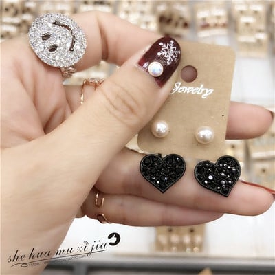 Gyöngyös női fülbevaló három színben