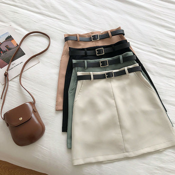 Stílusos női szoknya magas derékkal és övvel több színben
