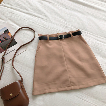 Stílusos női szoknya magas derékkal és övvel több színben