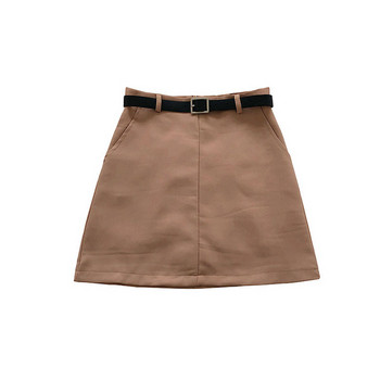 Stílusos női szoknya magas derékkal és övvel több színben