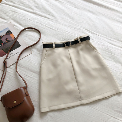 Stílusos női szoknya magas derékkal és övvel több színben