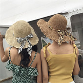 Palarie de vara dama cu panglica leopard in trei culori