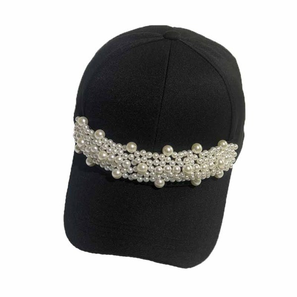 Modern női sapka napellenzővel és gyöngyökkel több színben