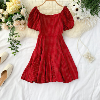 Rochie moderna de dama cu maneci scurte si panglica in patru culori