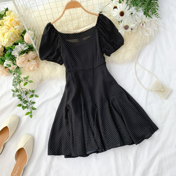 Rochie moderna de dama cu maneci scurte si panglica in patru culori