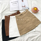 Fusta casual dama cu buzunare in mai multe culori