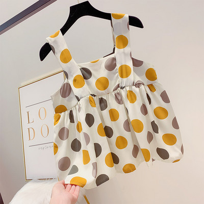 Pöttyös, pántos női felső