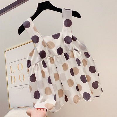 Pöttyös, pántos női felső