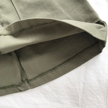 Fusta casual de dama cu buzunare in verde, alb si negru