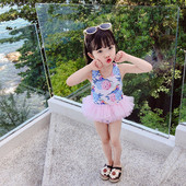 Gyerek teljes fürdőruha tüllel lányoknak