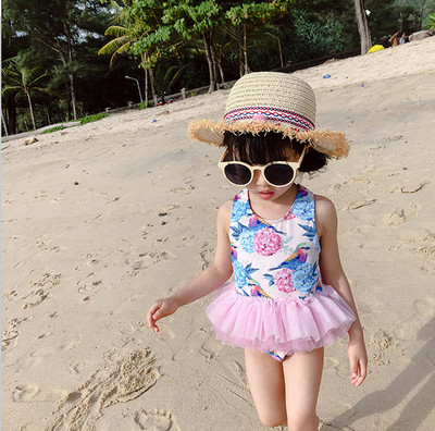 Gyerek teljes fürdőruha tüllel lányoknak