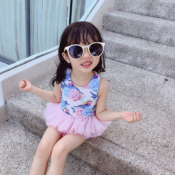 Gyerek teljes fürdőruha tüllel lányoknak