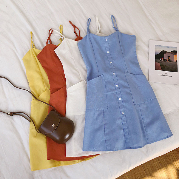 Rochie casual dama cu nasturi in mai multe culori