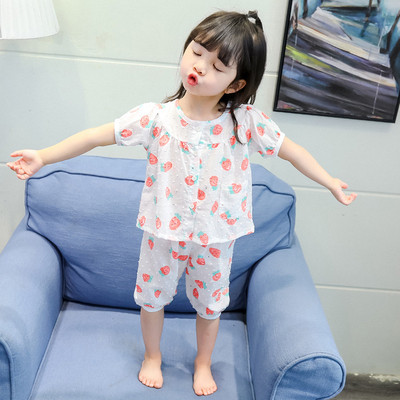 Детска пижама за момичета в два цвята от две части