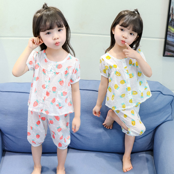 Gyermek pizsama lányoknak két színben, két részben