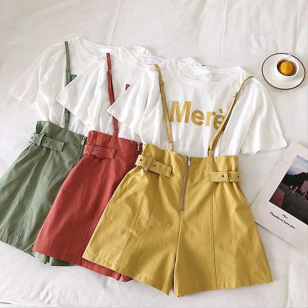 Set de tricou și pantaloni scurți pentru femei în trei culori