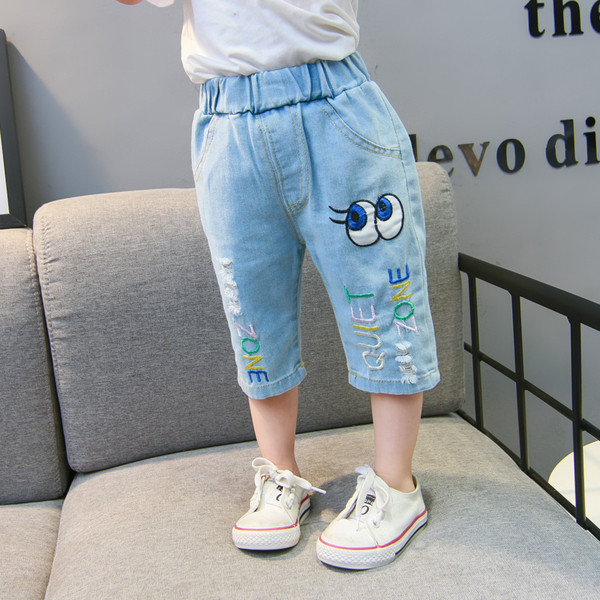 Modern gyerekfarmer hímzéssel - lányoknak