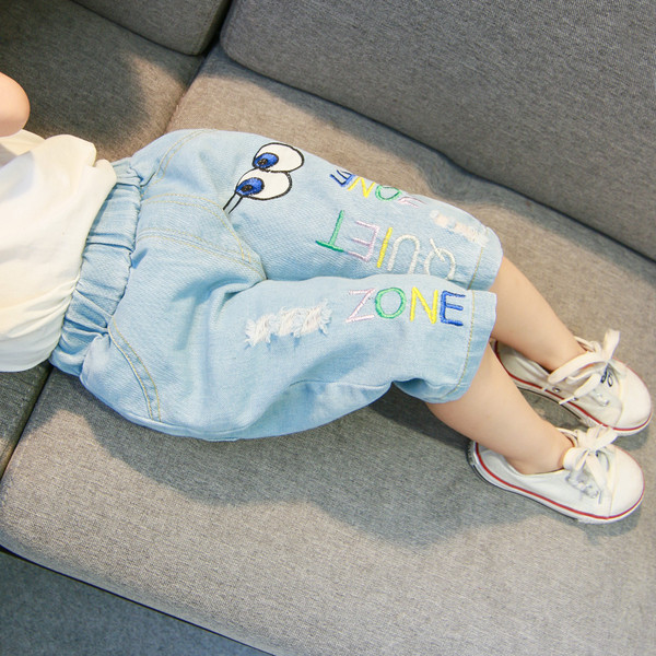 Modern gyerekfarmer hímzéssel - lányoknak