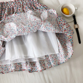 Női alkalmi szoknya elasztikus derékkal, virágmintával