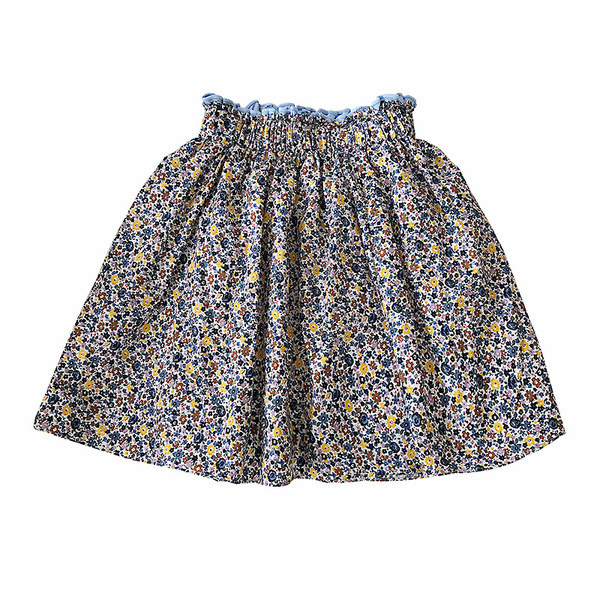 Női alkalmi szoknya elasztikus derékkal, virágmintával