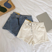 Pantaloni scurti de dama in doua culori cu fermoar