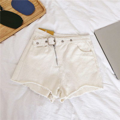 Pantaloni scurti de dama in doua culori cu fermoar