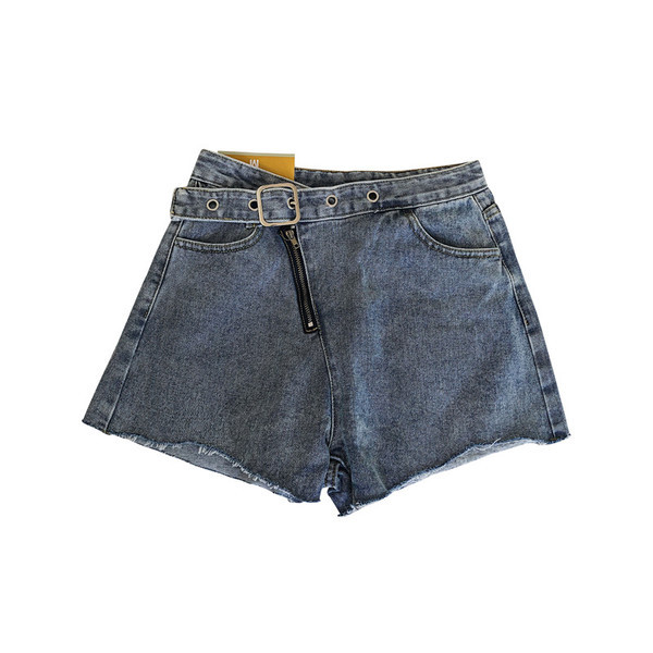 Pantaloni scurti de dama in doua culori cu fermoar