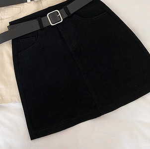 Fusta casual dama cu talie inalta si curea in patru culori