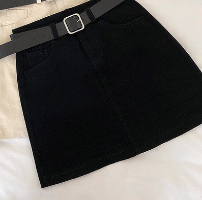 Fusta casual dama cu talie inalta si curea in patru culori