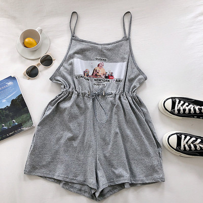 Μοντέρνα γυναικεία ολόσωμη φόρμα με μαύρο και γκρι χρώμα