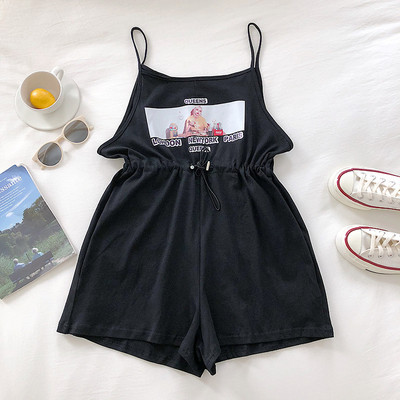 Μοντέρνα γυναικεία ολόσωμη φόρμα με μαύρο και γκρι χρώμα