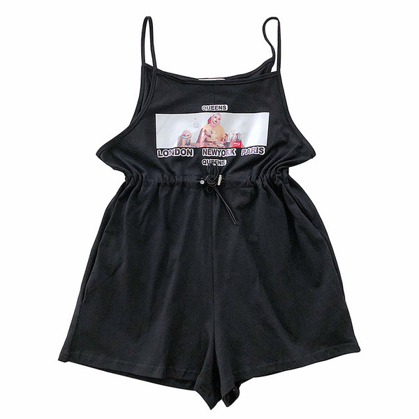 Μοντέρνα γυναικεία ολόσωμη φόρμα με μαύρο και γκρι χρώμα