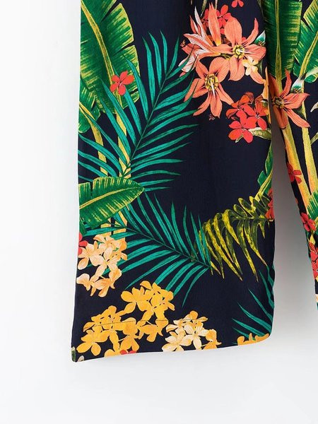 Virágmintás széles női nadrág