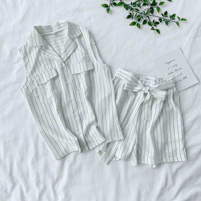 Set modern de dama din doua piese cu panglica in mai multe culori