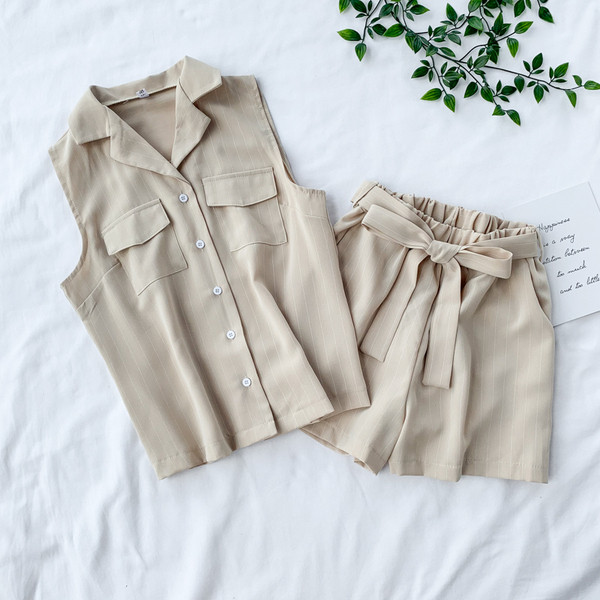 Set modern de dama din doua piese cu panglica in mai multe culori