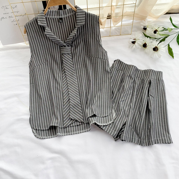 Set modern de dama din doua piese cu panglica in mai multe culori