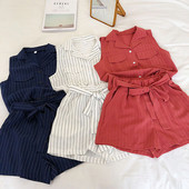 Set modern în dungi pentru femei din două părți în trei culori