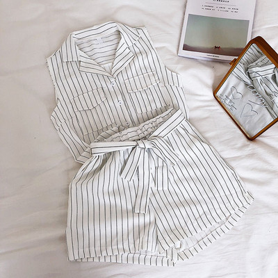 Set modern în dungi pentru femei din două părți în trei culori