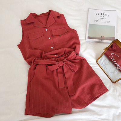 Set modern în dungi pentru femei din două părți în trei culori