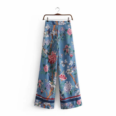 Pantaloni moderni de dama cu model floral