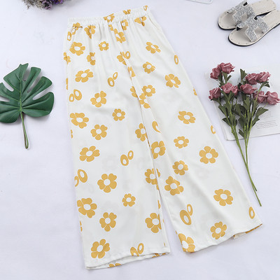 Pantaloni casual dama cu motiv floral in mai multe culori