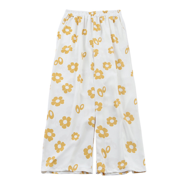 Pantaloni casual dama cu motiv floral in mai multe culori